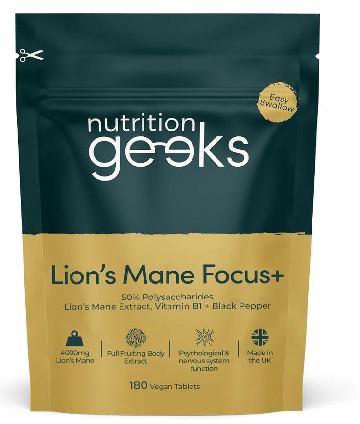Lion’s Mane Supplement 4000mg with Vitamin B1 & Black Pepper – 180 Vegan Tablets: Your Natural Brain Boost